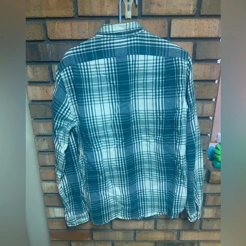 J. Crew Green and White Casual Button Down Shirt